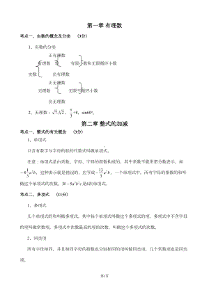 初中数学知识点归纳总结(精华版)教学教材(DOC 17页).doc