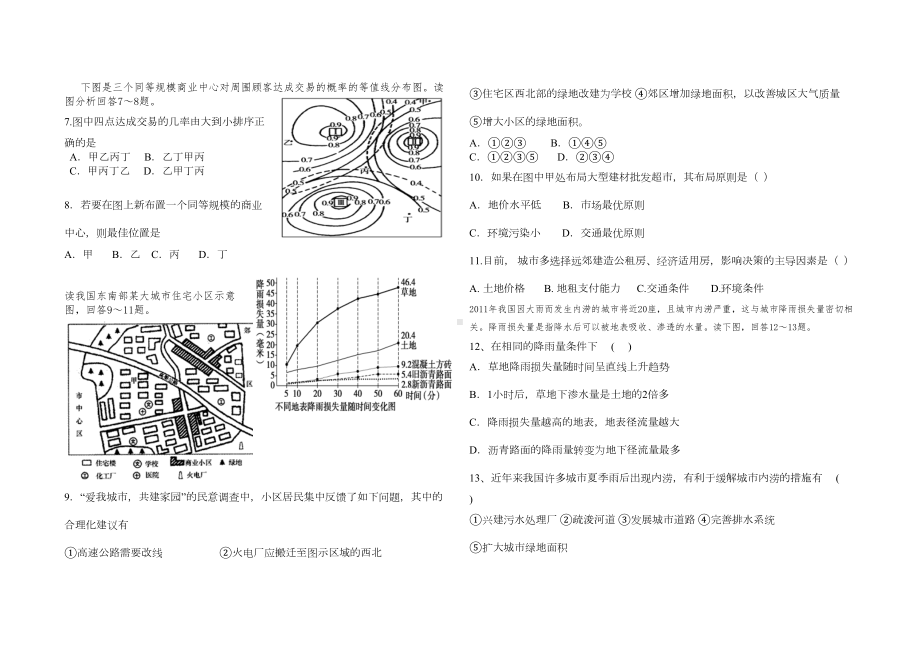 地理必修二第二章城市化练习题(DOC 7页).doc_第2页