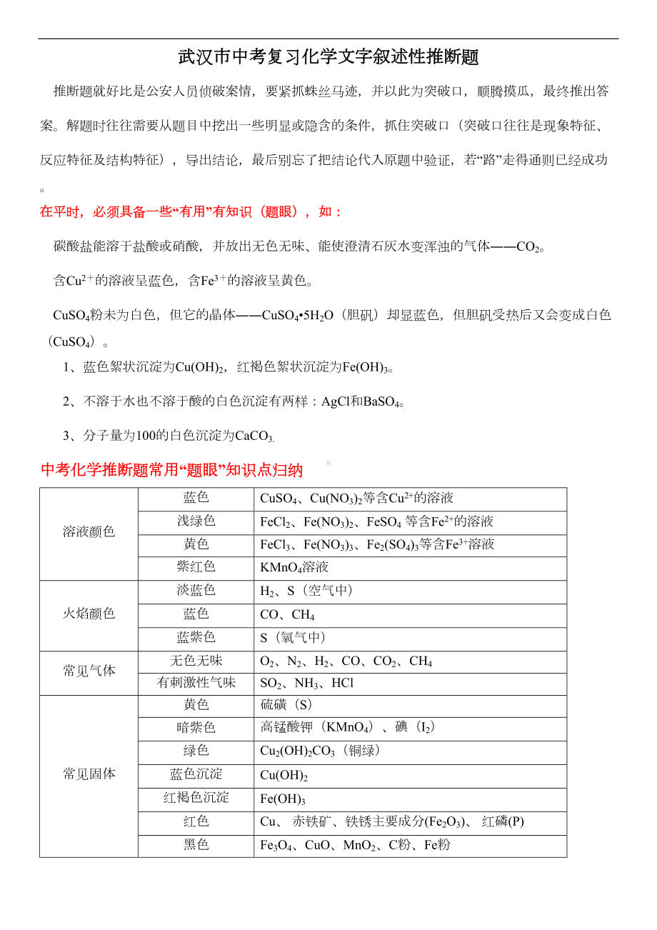 化学文字叙述性推断题教案(DOC 11页).doc_第1页