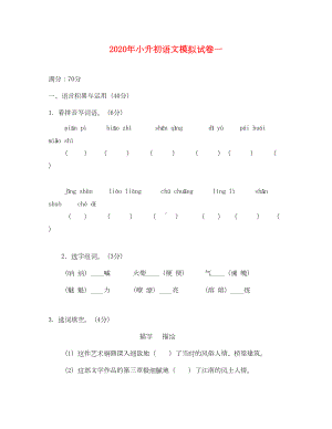 小升初语文模拟试卷及答案(通用)(DOC 12页).doc