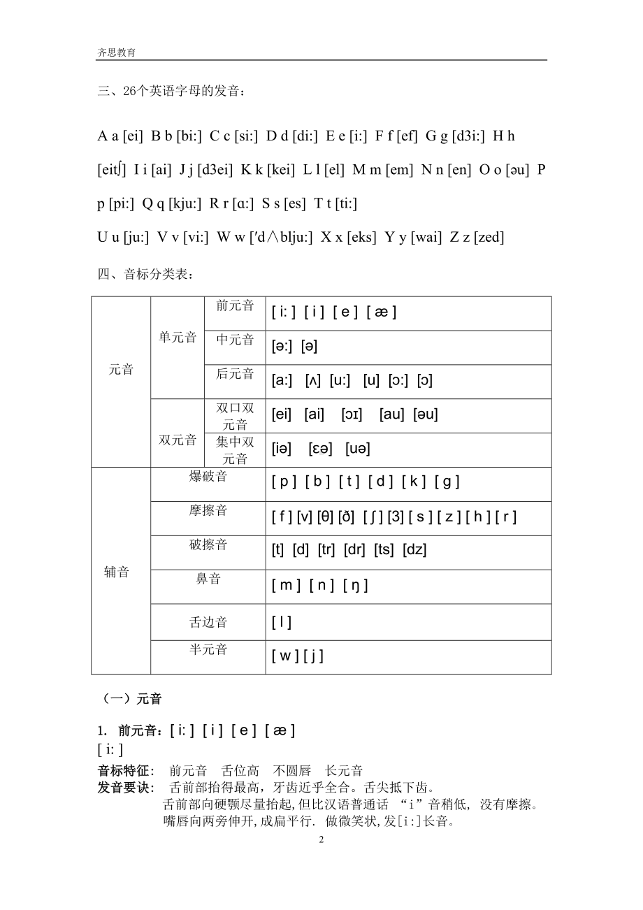 小学英语五六年级教学大纲-音标汇总(DOC 20页).doc_第2页