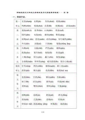 部编版语文六年级上册期末复习之语基要素梳理-字音.doc