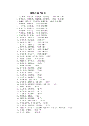 国学经典500句.doc