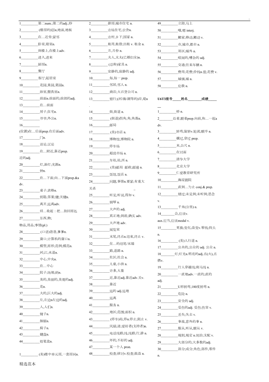 初中英语单词检测总表(DOC 16页).doc_第1页