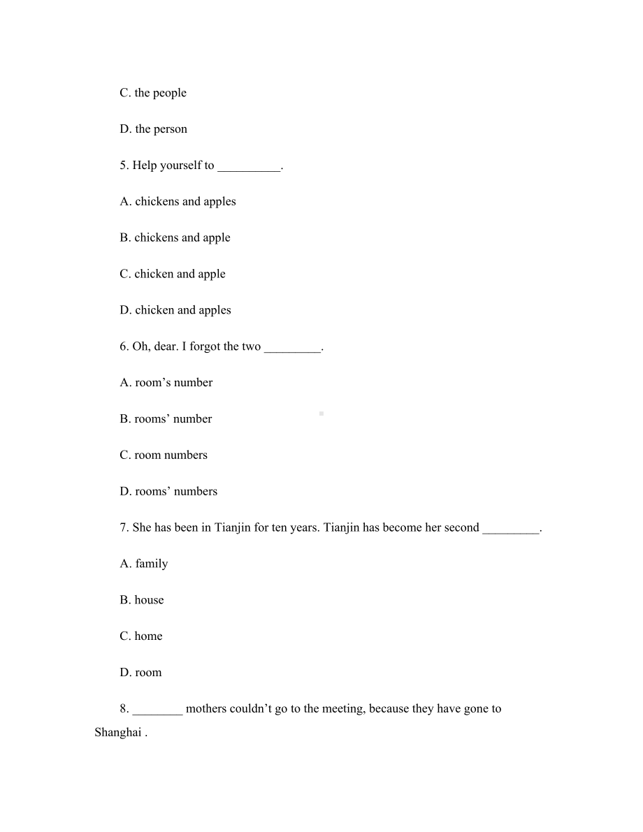 初中英语名词数词冠词练习题解析(DOC 18页).doc_第2页