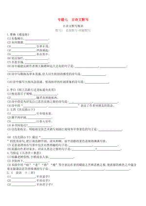 北京市2019年中考语文总复习第二部分古诗文阅读专题07古诗文默写(DOC 19页).docx