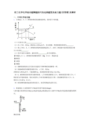 初三化学化学综合题解题技巧及经典题型及练习题(含答案)及解析(DOC 19页).doc