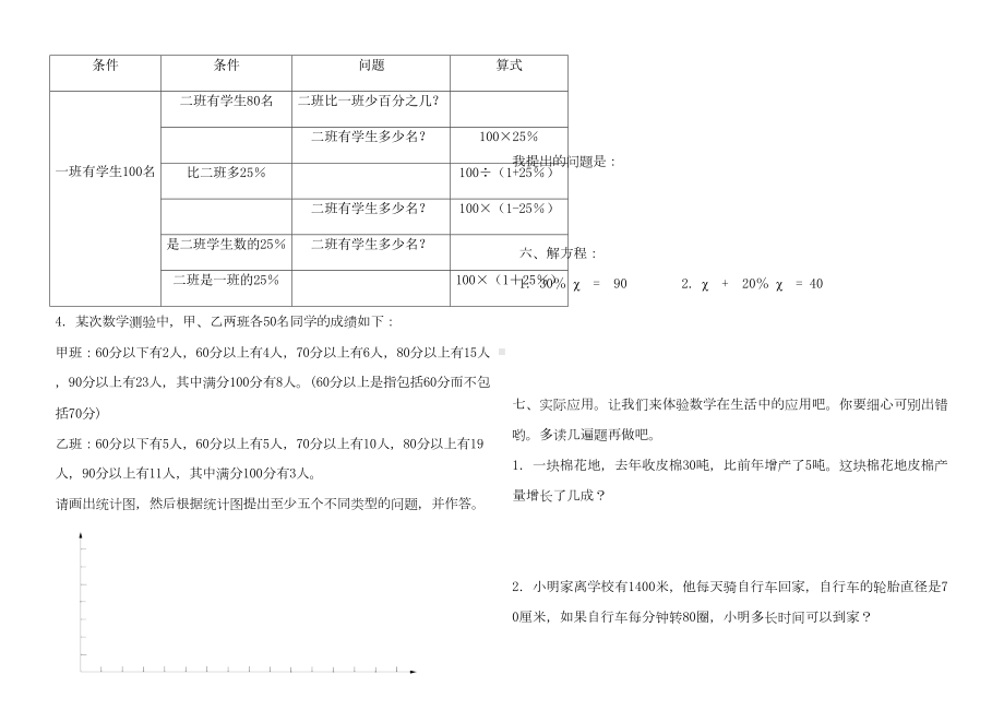 小学六年级数学上册期末复习模拟试题-共六套(DOC 15页).doc_第3页