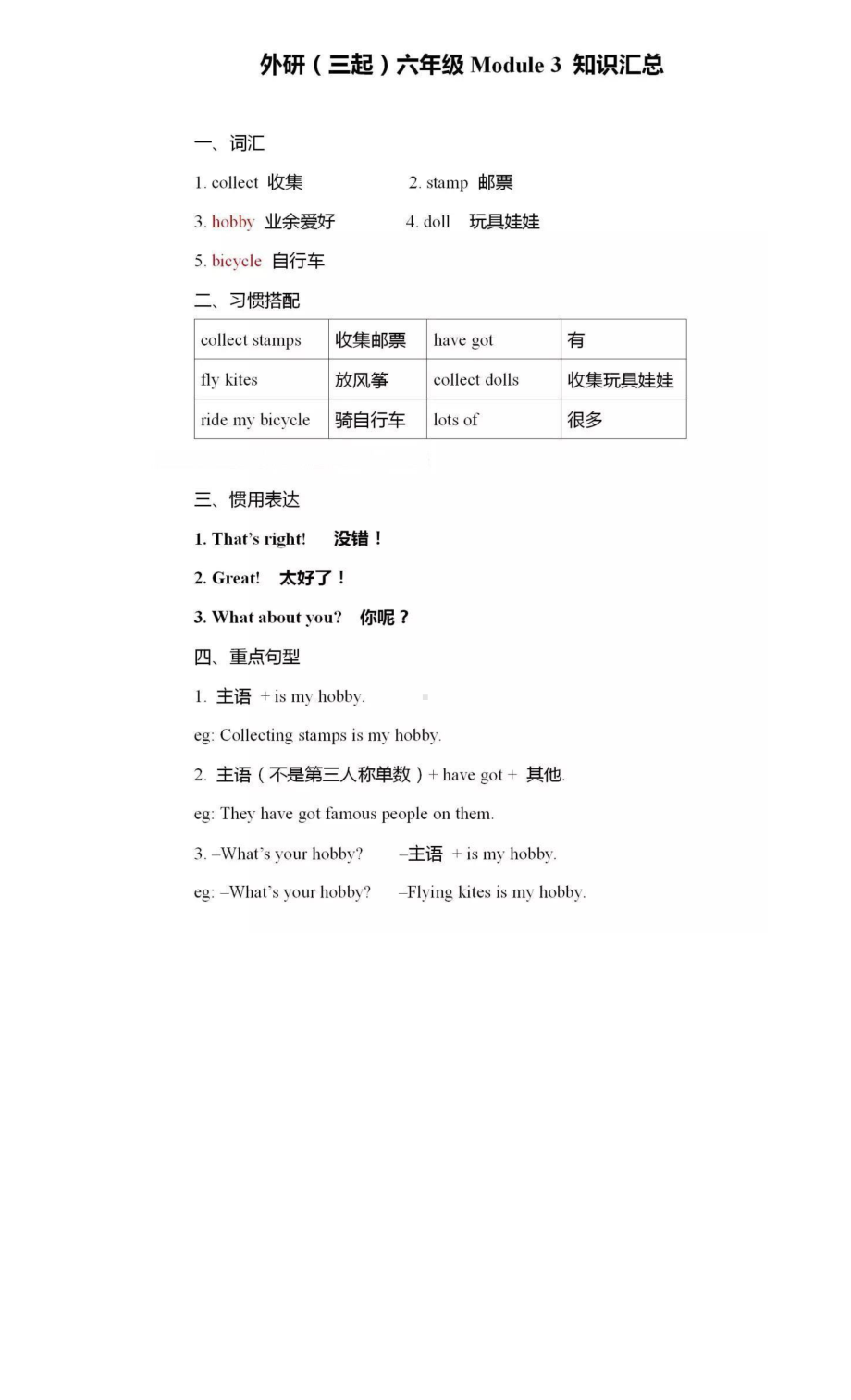 外研版(三起)英语六年级上册重点知识汇总(DOC 10页).docx_第3页