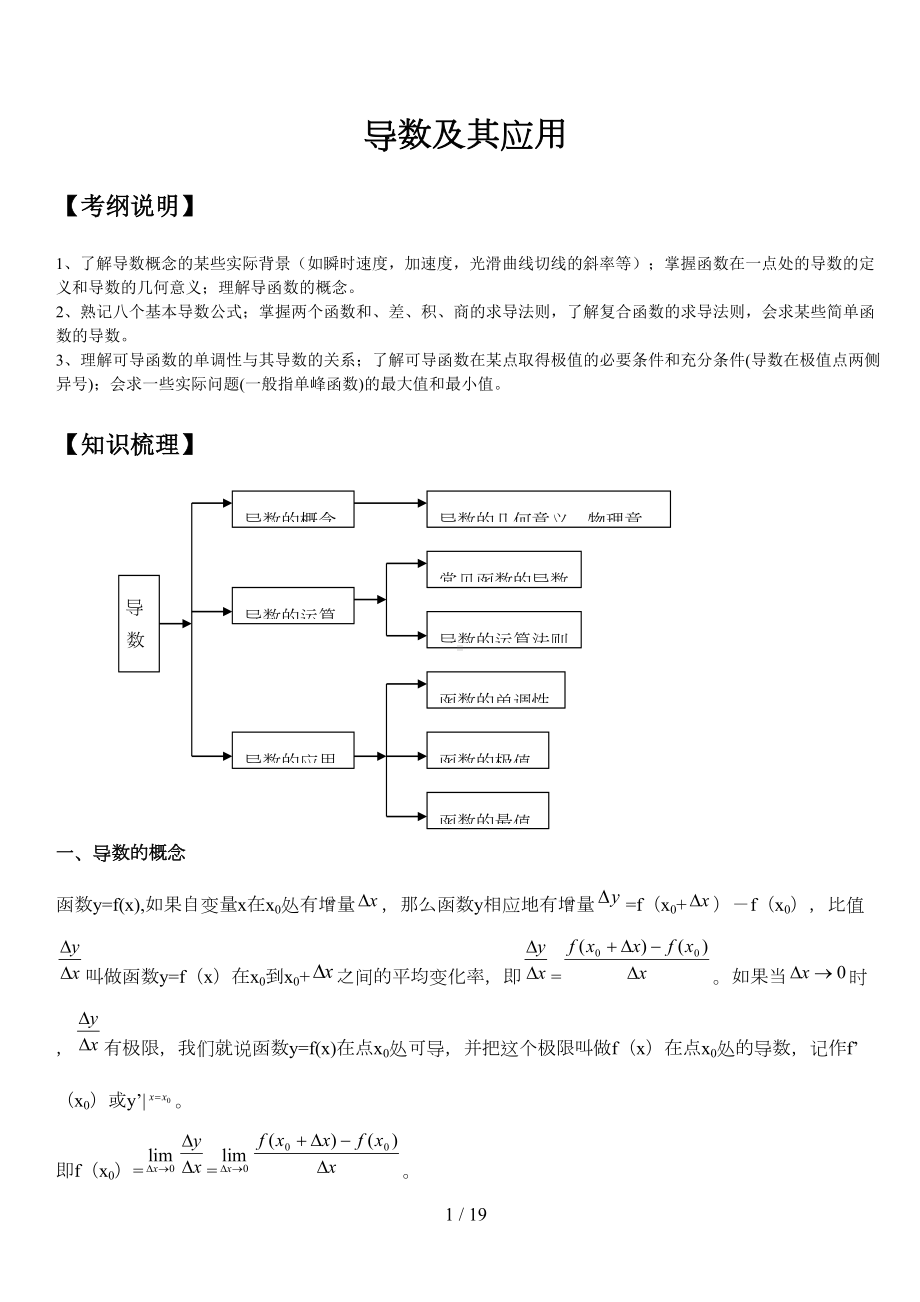 导数有关知识点总结经典例题及解析近年高考题带答案(DOC 17页).doc_第1页