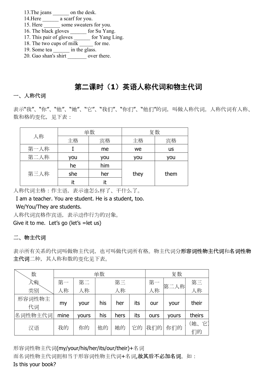 初一英语语法知识点总结复习超详细(DOC 13页).doc_第2页