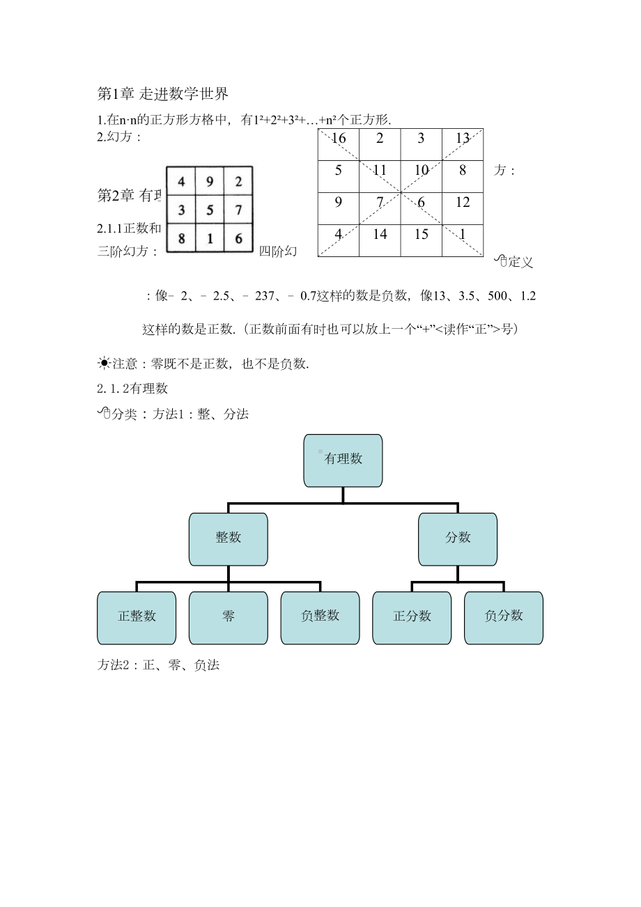 华东师大版七年级上册数学各章知识点总结(DOC 11页).doc_第1页