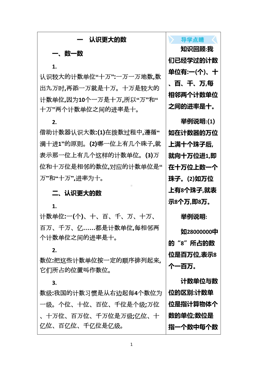 北师大版四年级上册数学-全册知识点清单(DOC 31页).docx_第1页