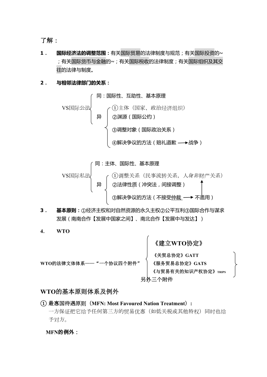 国际经济法复习资料整理汇总(DOC 14页).doc_第1页