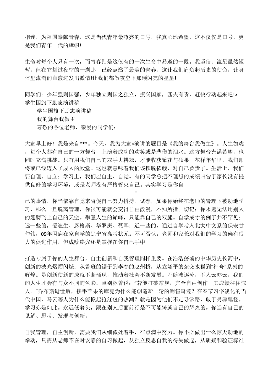 初中升旗仪式演讲稿(DOC 13页).docx_第2页