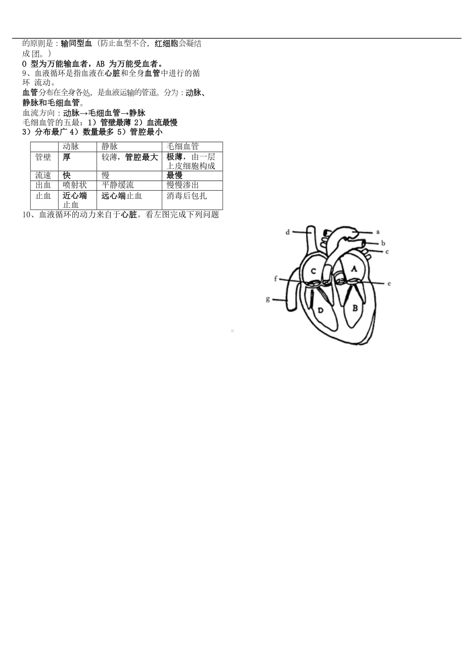 北师大版七年级生物下册知识点汇总(WORD版)(DOC 8页).doc_第2页