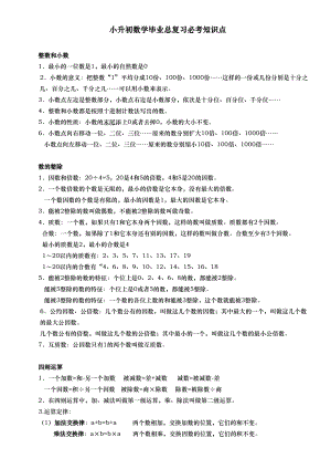 六年级下小升初数学毕业总复习必考知识点汇总(DOC 6页).doc