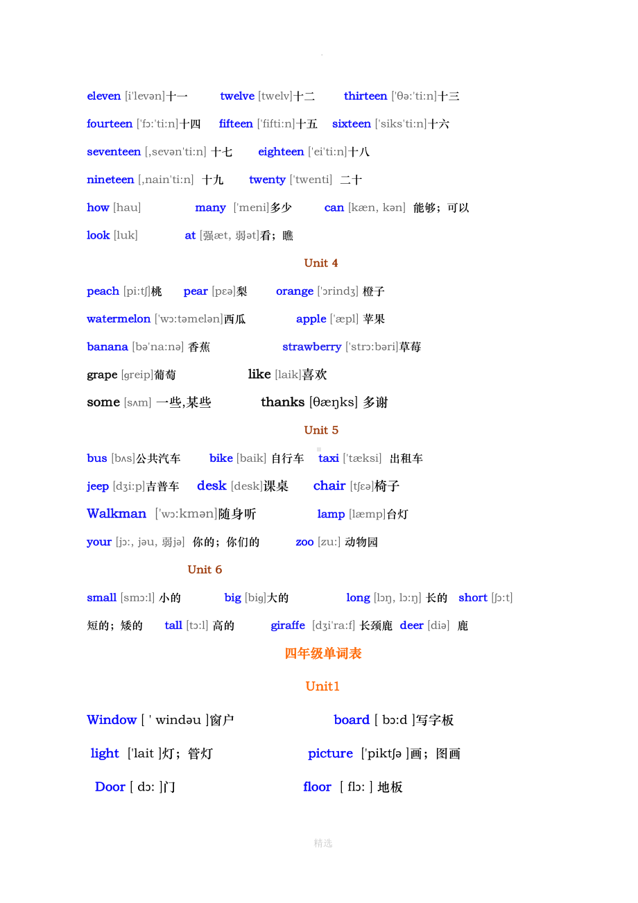 小学英语单词完整版(带音标)(DOC 11页).doc_第3页