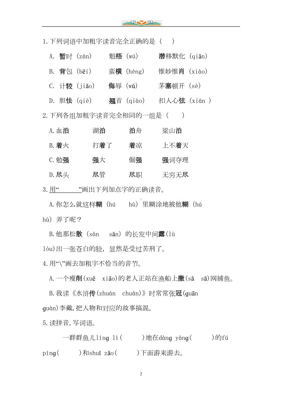 小升初语文总复习专题练习题及答案(共20个专题练习)(DOC 101页).doc_第2页