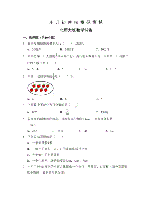 北师大版六年级数学小升初试题及答案解析(DOC 18页).doc