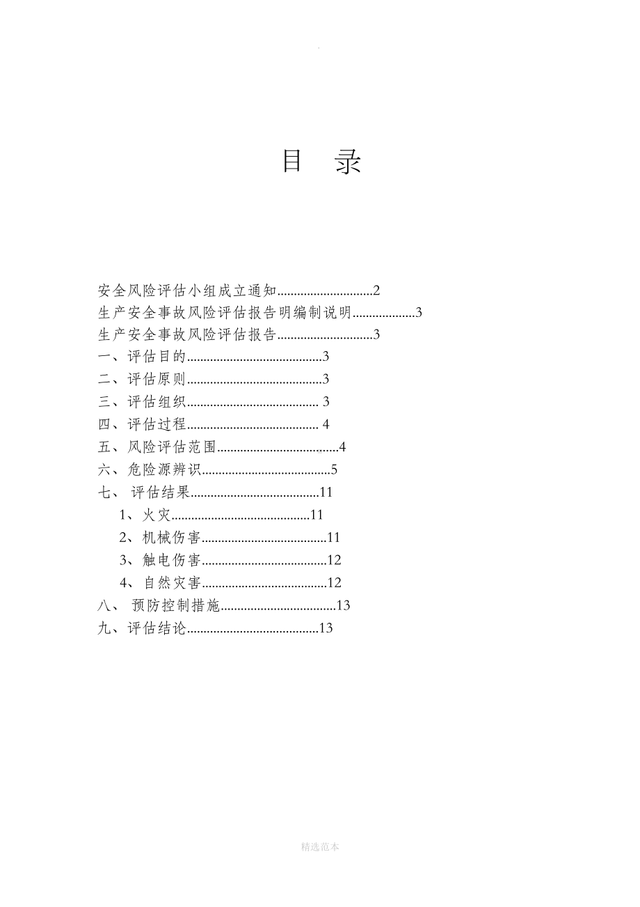 安全生产风险评估报告范本(DOC 13页).doc_第1页