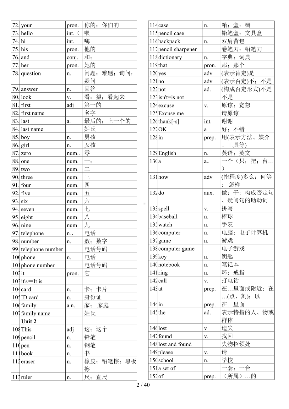 初中英语单词表全册(人教新版)(DOC 40页).doc_第2页