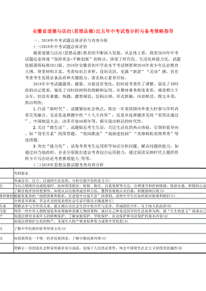 安徽省中考道德与法治复习试卷分析与备考策略指导(DOC 5页).doc