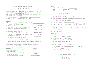 小学英语六年级阅读训练题十五个试卷(DOC 17页).doc