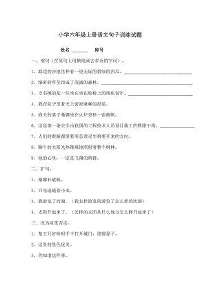 小学六年级上册语文句子训练试题(DOC 13页).docx