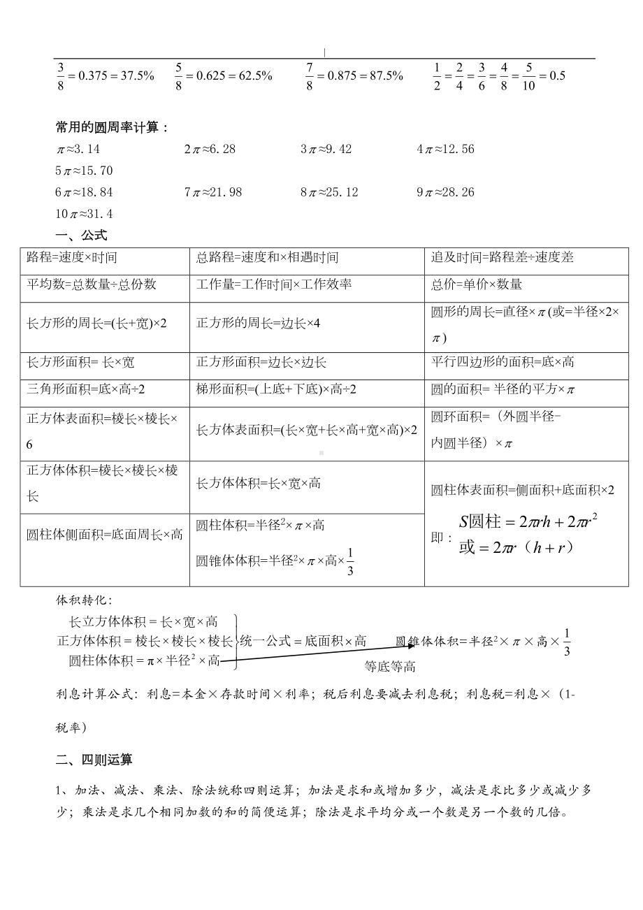 小学数学毕业必备考点汇总(DOC 7页).doc_第2页