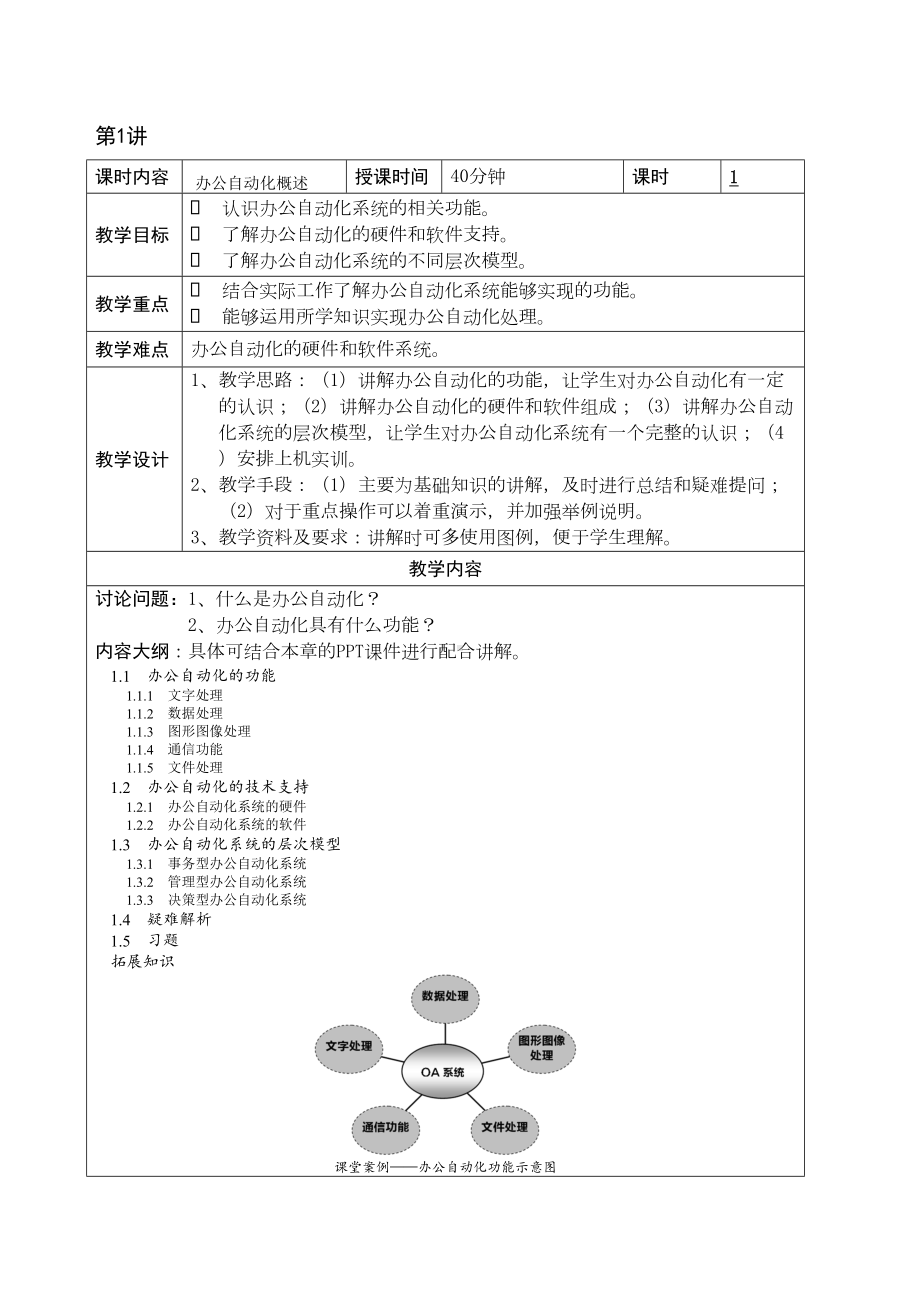 办公自动化教学教案(DOC 23页).doc_第2页