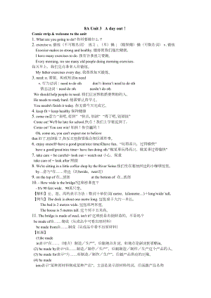 初中英语8A-U3-知识点校对版(DOC 7页).docx