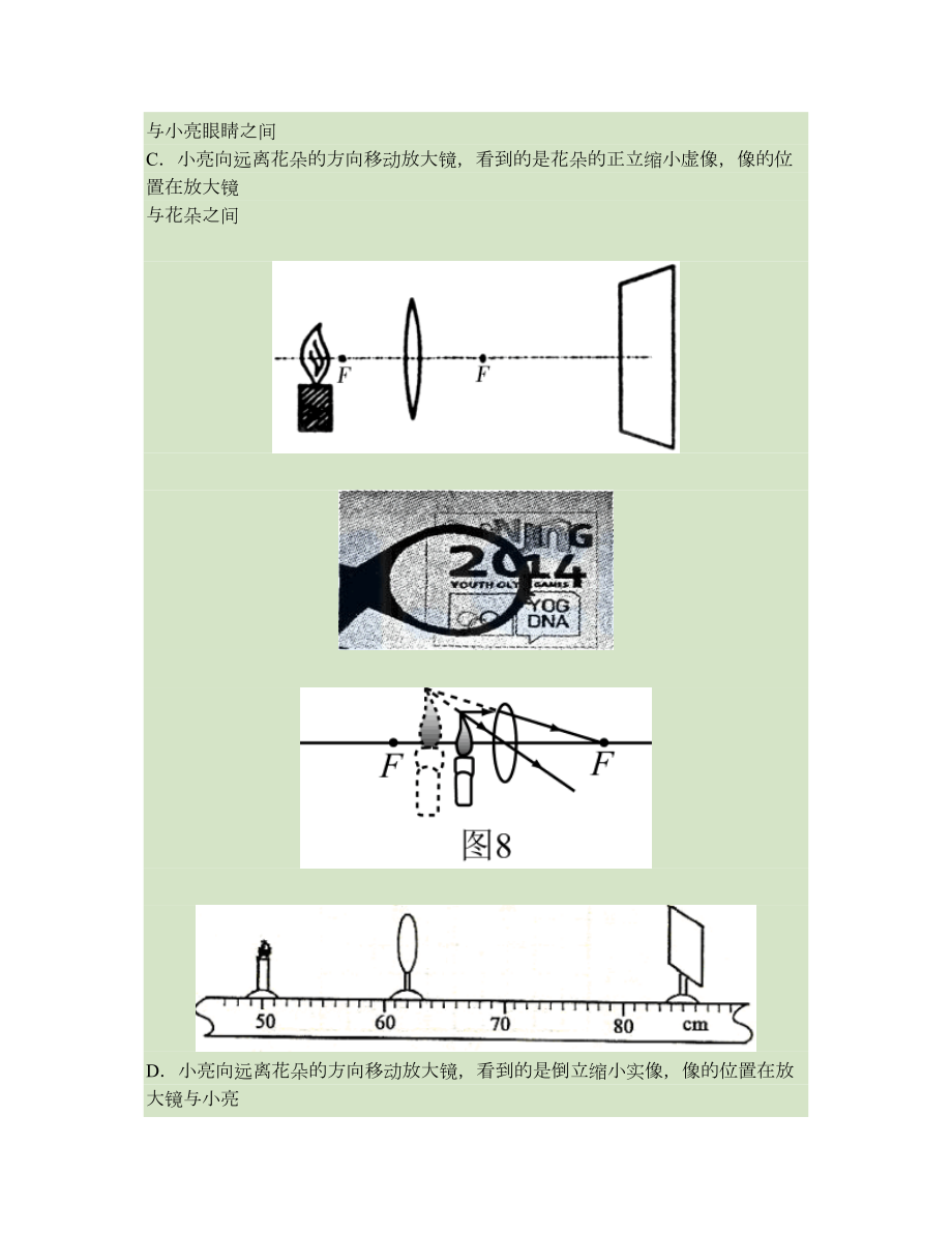 凸透镜成像选择题专题练习汇总(DOC 7页).doc_第2页