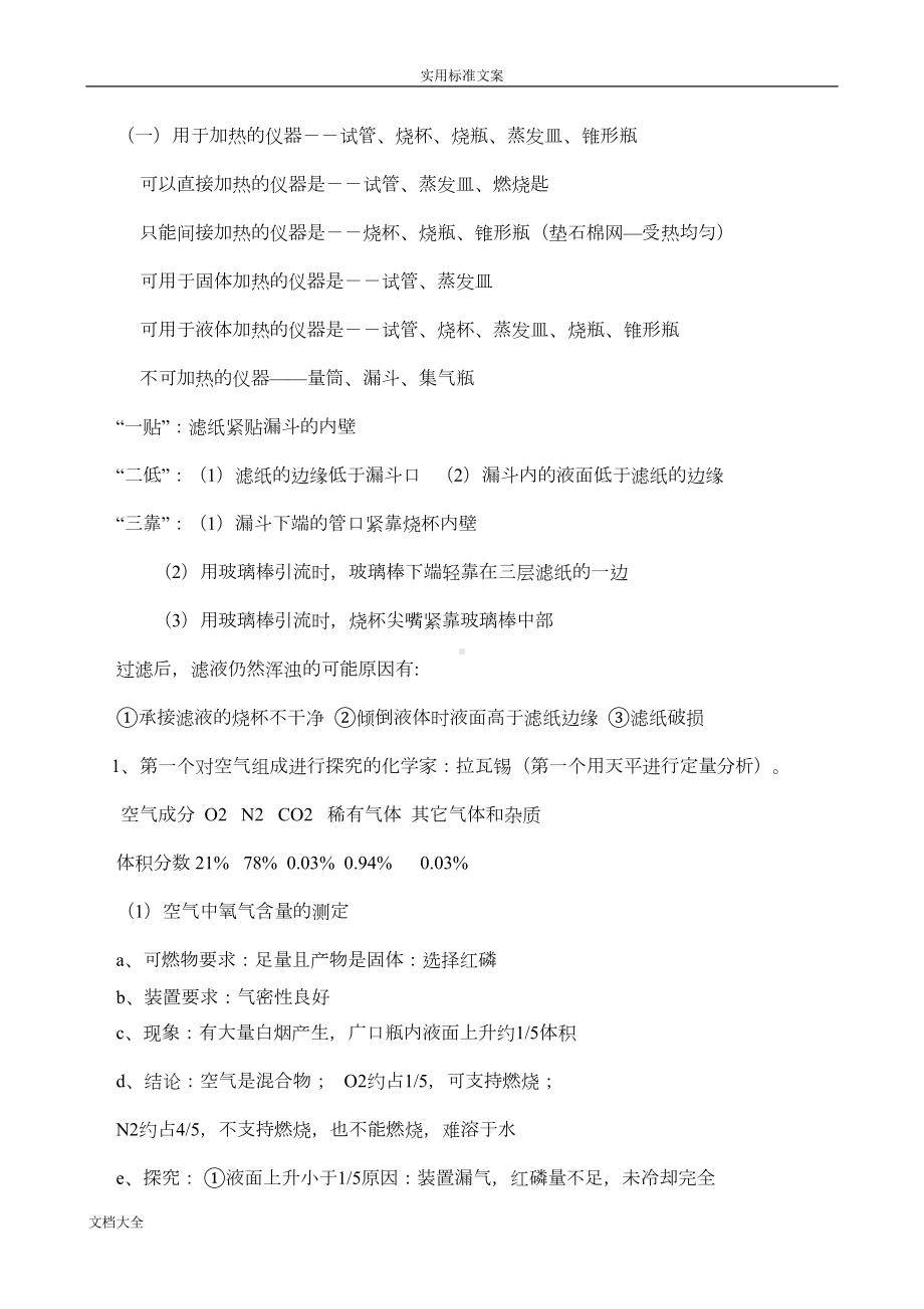 初中化学知识点全面总结材料(DOC 12页).doc_第1页