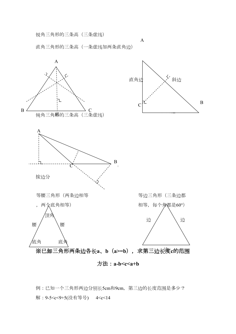 北师大版四年级数学下册三角形和四边形的知识点总结(1)(DOC 3页).doc_第2页