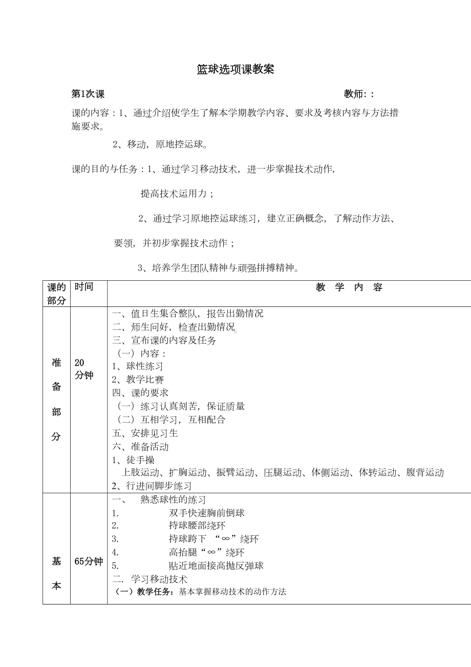 大学篮球选项课教案(DOC 99页).doc_第1页