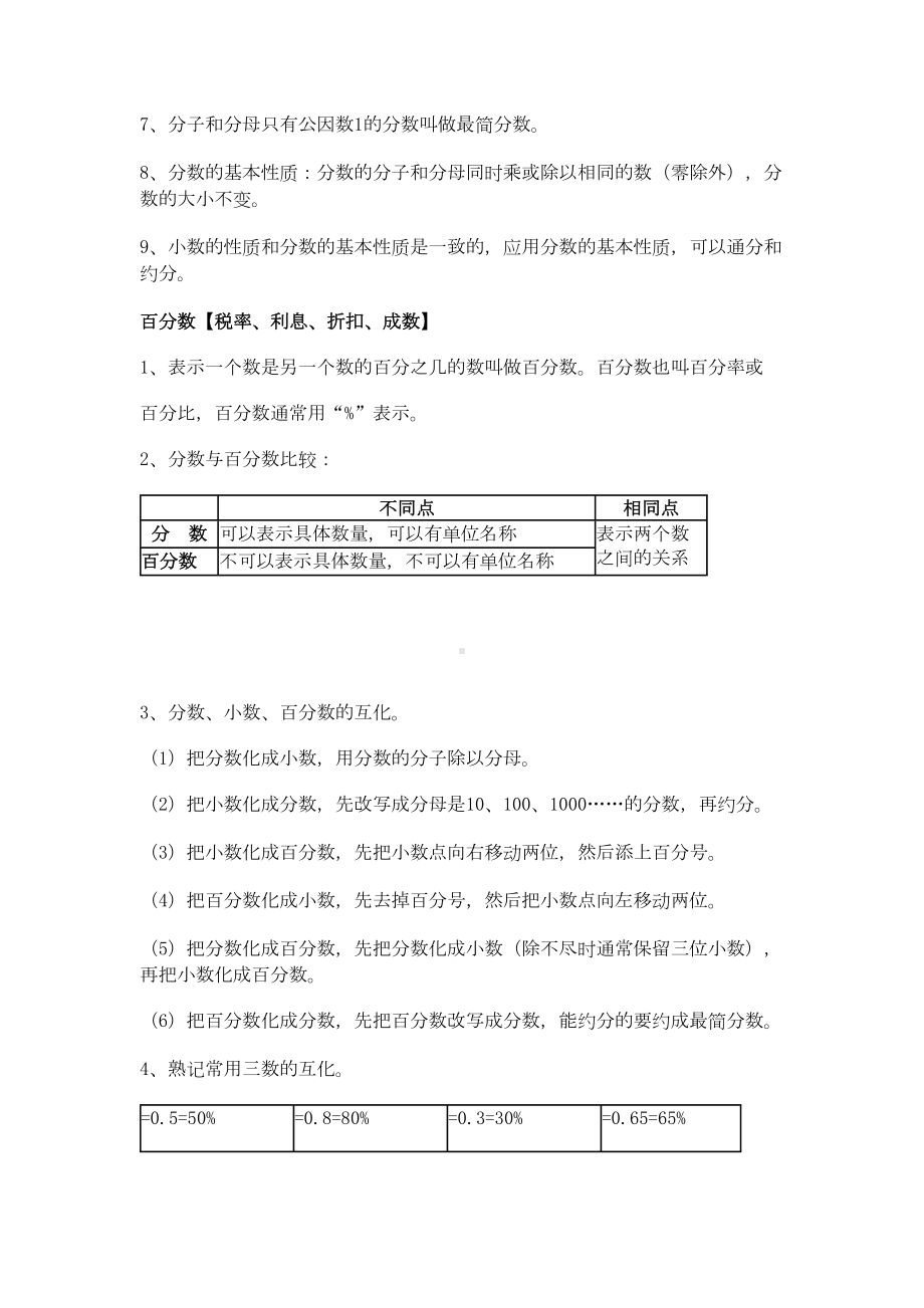 小学数学总复习基础知识点汇总(DOC 20页).doc_第3页