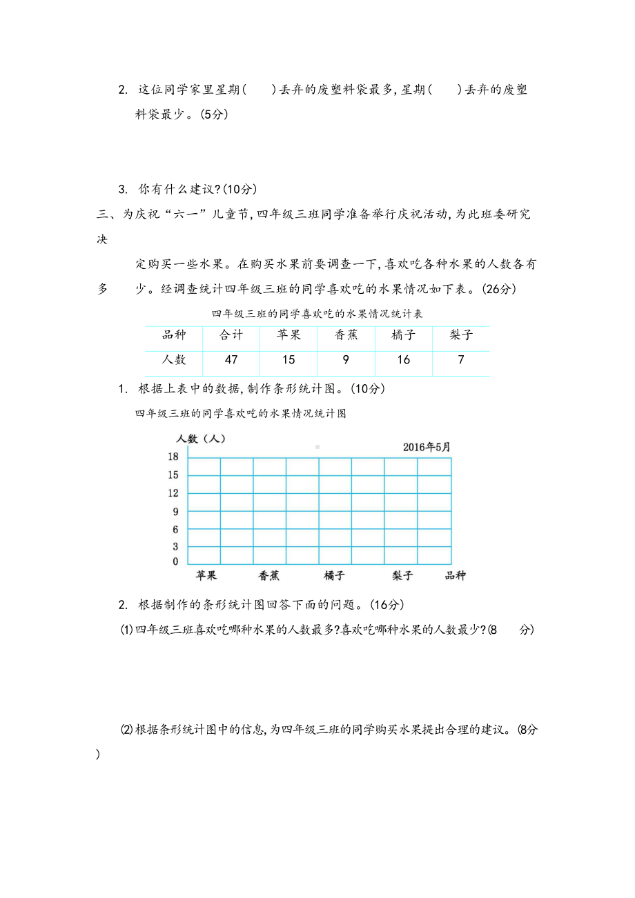 小学数学《条形统计图》单元测试卷(DOC 5页).docx_第2页