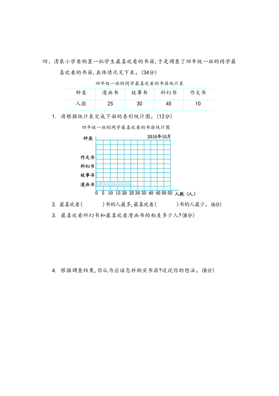 小学数学《条形统计图》单元测试卷(DOC 5页).docx_第3页