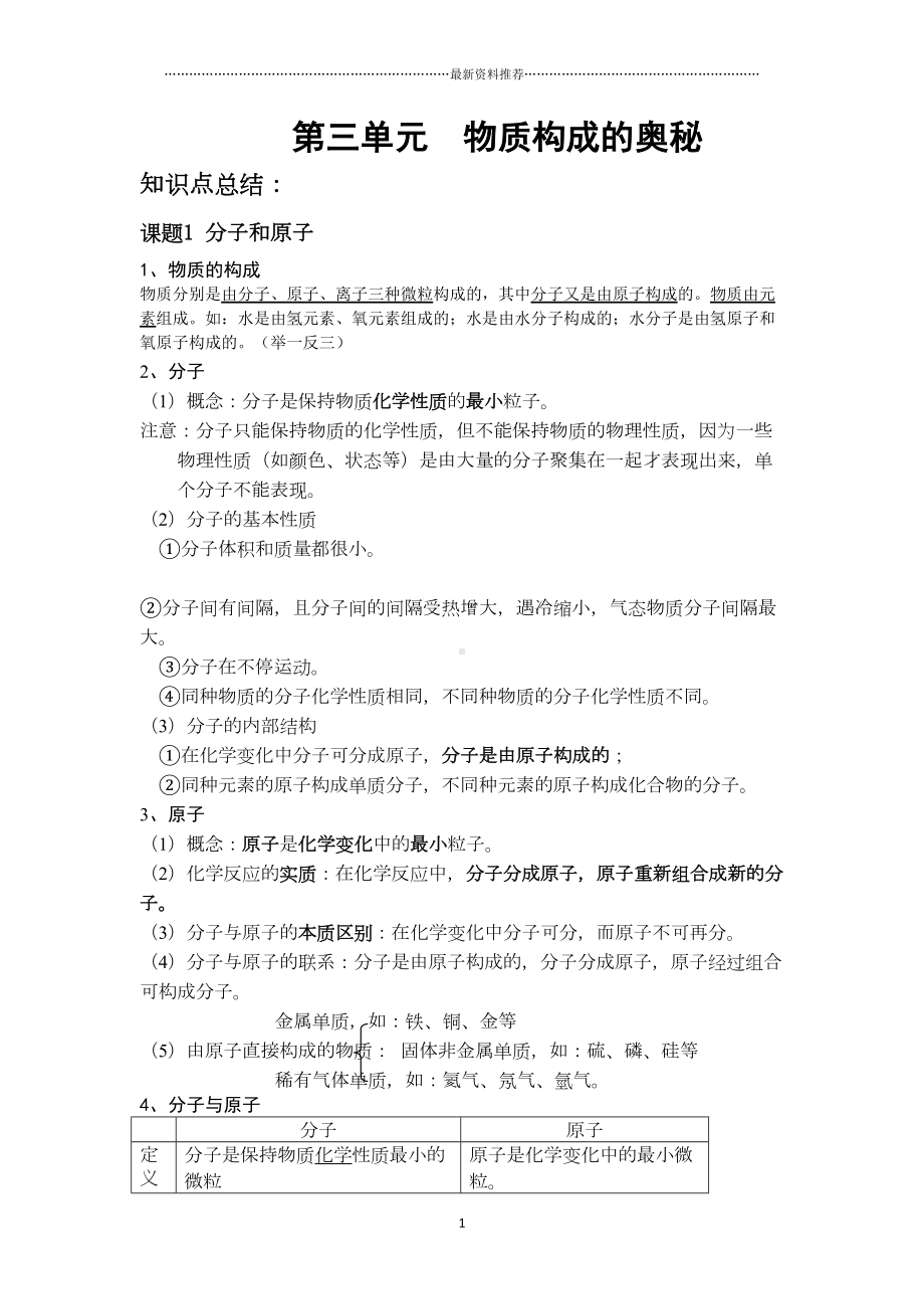 初三化学第三单元知识点总结精编版(DOC 5页).doc_第1页