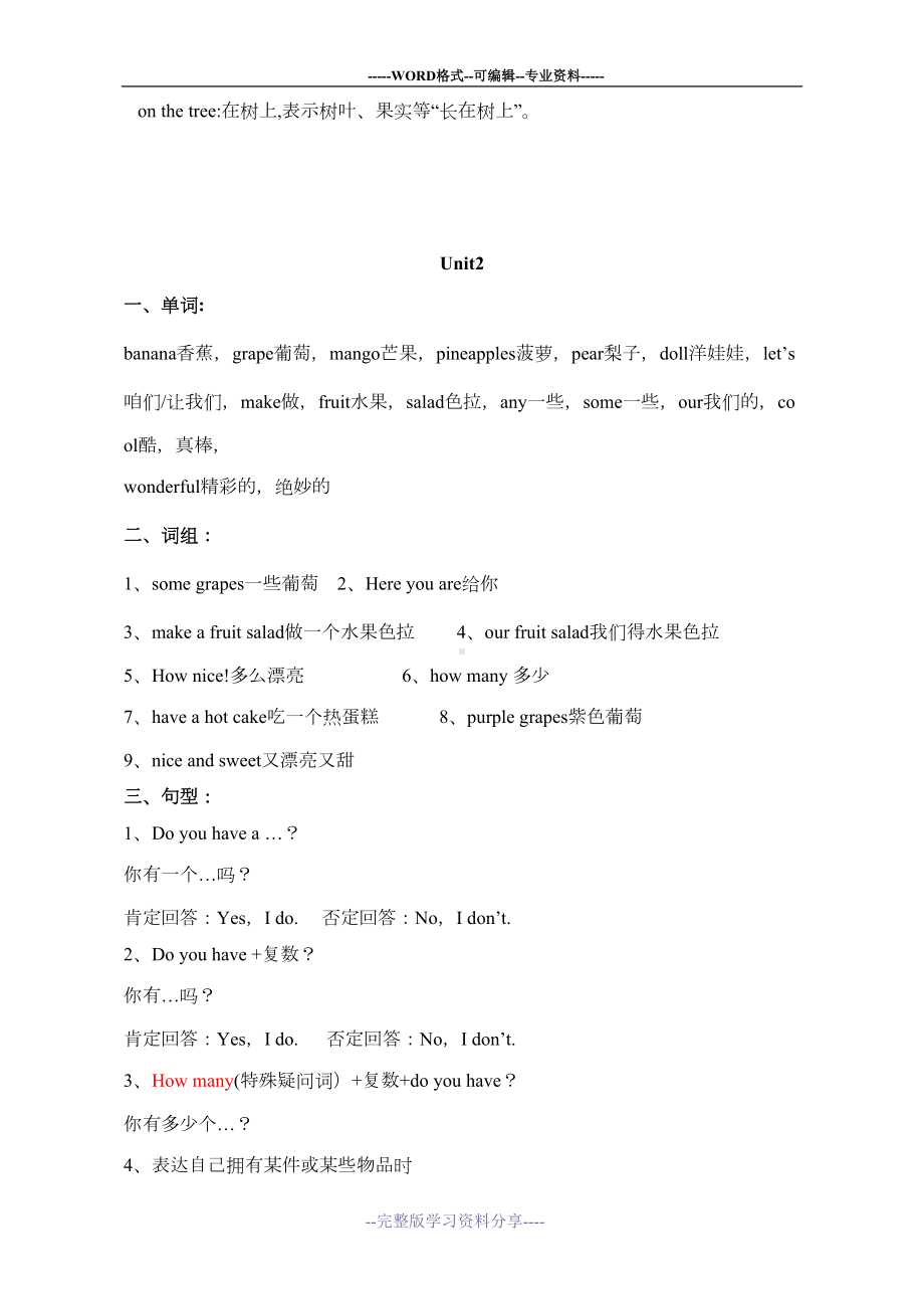 小学四年级上册英语(译林版)全册复习资料(DOC 9页).doc_第2页