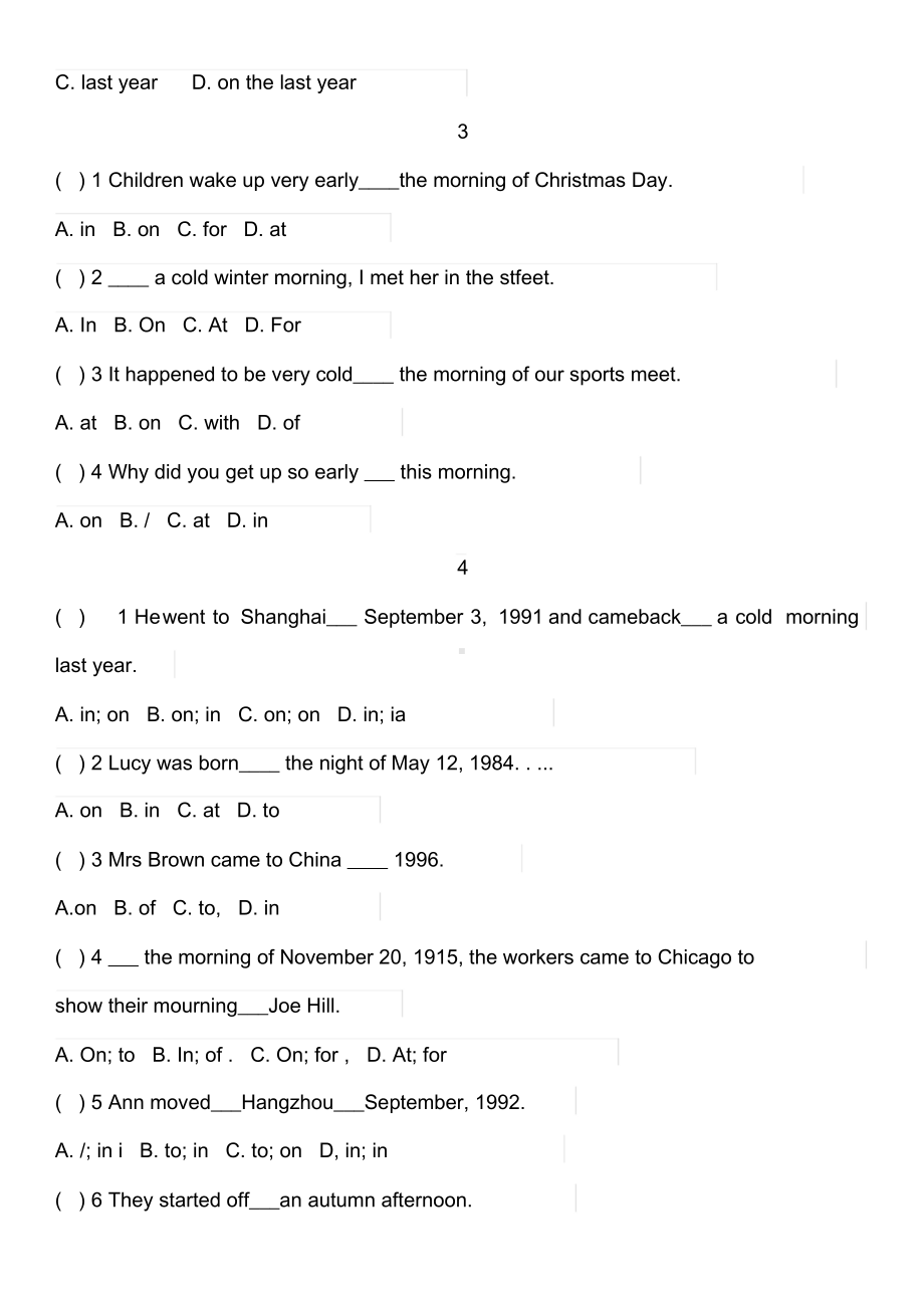 初中英语介词选择题训练及答案(DOC 15页).doc_第2页