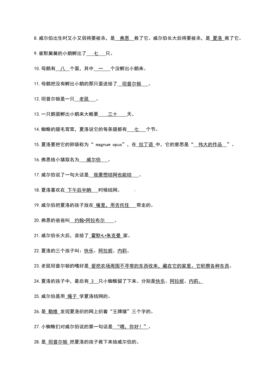 夏洛的网阅读测试题及答案(DOC 4页).doc_第3页