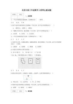 北师大版三年级数学上册周长测试题(DOC 9页).docx