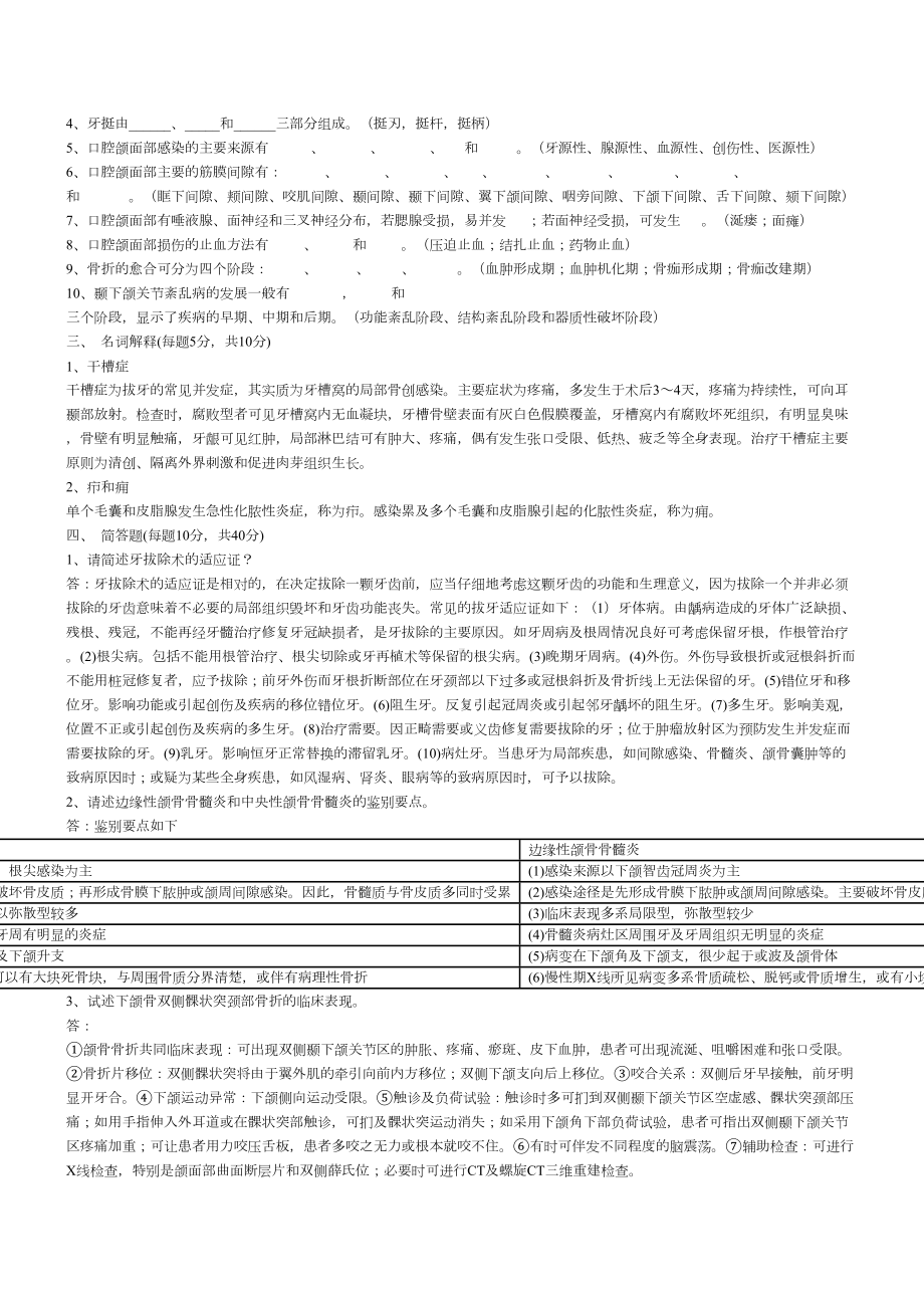 口腔颌面外科试题及答案讲解(DOC 22页).doc_第3页