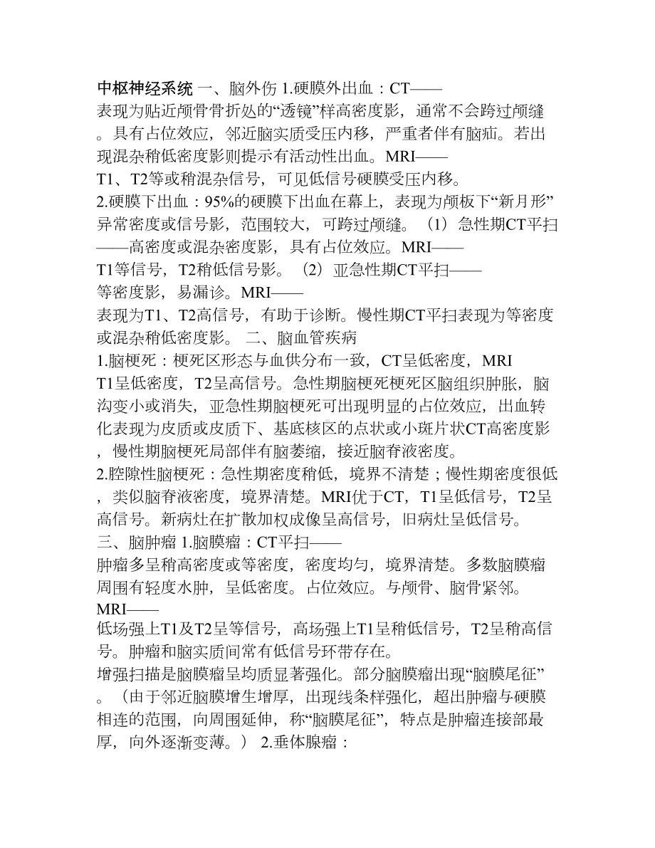 医学影像学大题和名解(常见病=常考点)(DOC 12页).doc_第1页