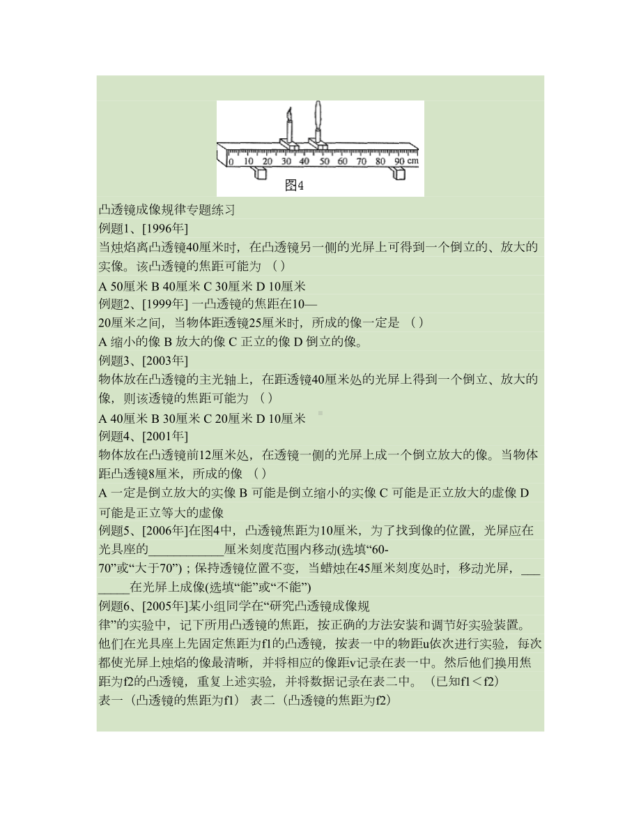 凸透镜成像规律专题练习汇总(DOC 6页).doc_第1页