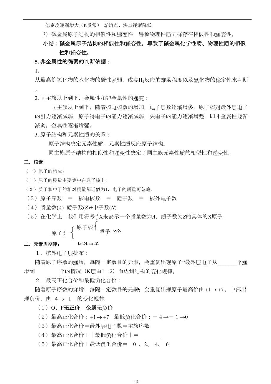 名师总结新人教版高中化学必修二全册知识点总结(DOC 12页).doc_第2页