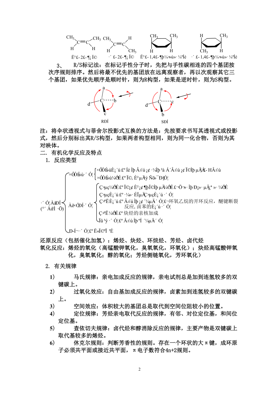 大学有机化学总结习题及答案最全分解(DOC 20页).doc_第2页