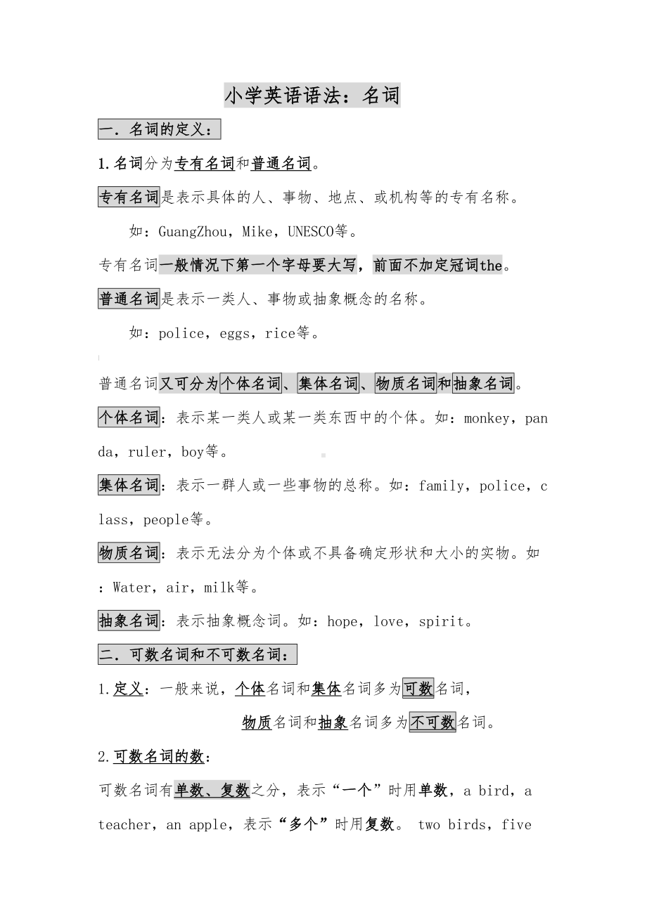 名词单数变复数规则及练习题(DOC 12页).doc_第1页